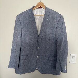 Renoir Linen Blazer Men Light Blue